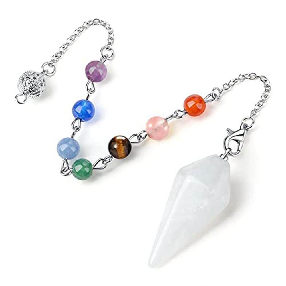Подвеска-маятник из натурального камня Рейки, драгоценный камень, 7 чакр, бусина, цепочка для йоги