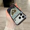 Блестящий эпоксидный чехол-зеркало в форме сердца со стразами для iPhone 15/16/17 Pro Max