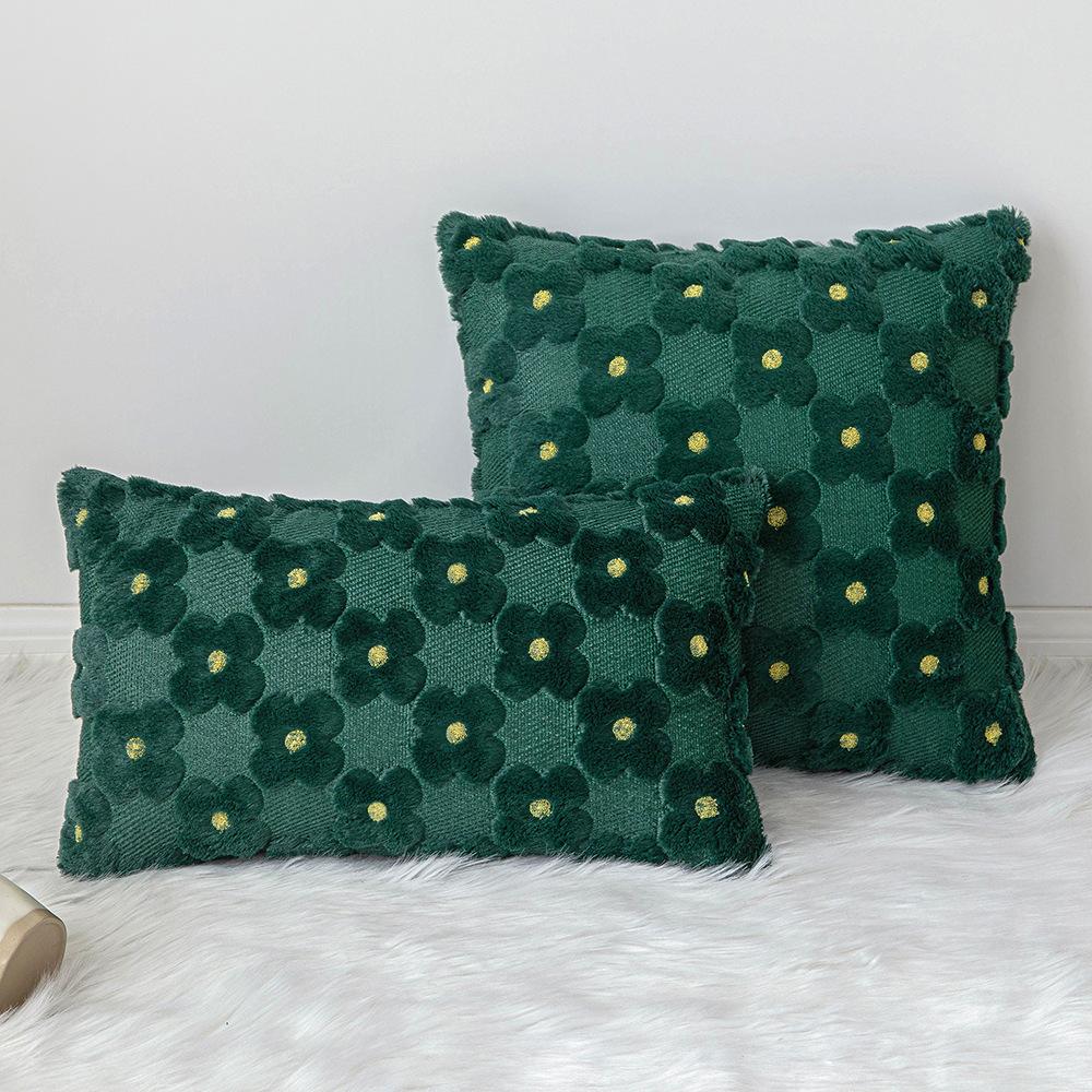 Daisy Embroidery Floral Throw Pillow Covers Spring Summer Decorative Pillowcase Square Cushion Cover for Couch Sofa Bed Living Room Bedroom Decor