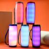 Portable Bluetooth Speaker with Colored LED Lights Outdoor 3D Stereo Bass Glow-in-the-dark Speaker FM/TF