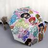 1pc Outdoor Umbrella with Chibi Characters | Automatic Opening & Closing | Portable 3-Fold Design | 8-Rib Iron Frame | Perfect Gift for Fans, Tra