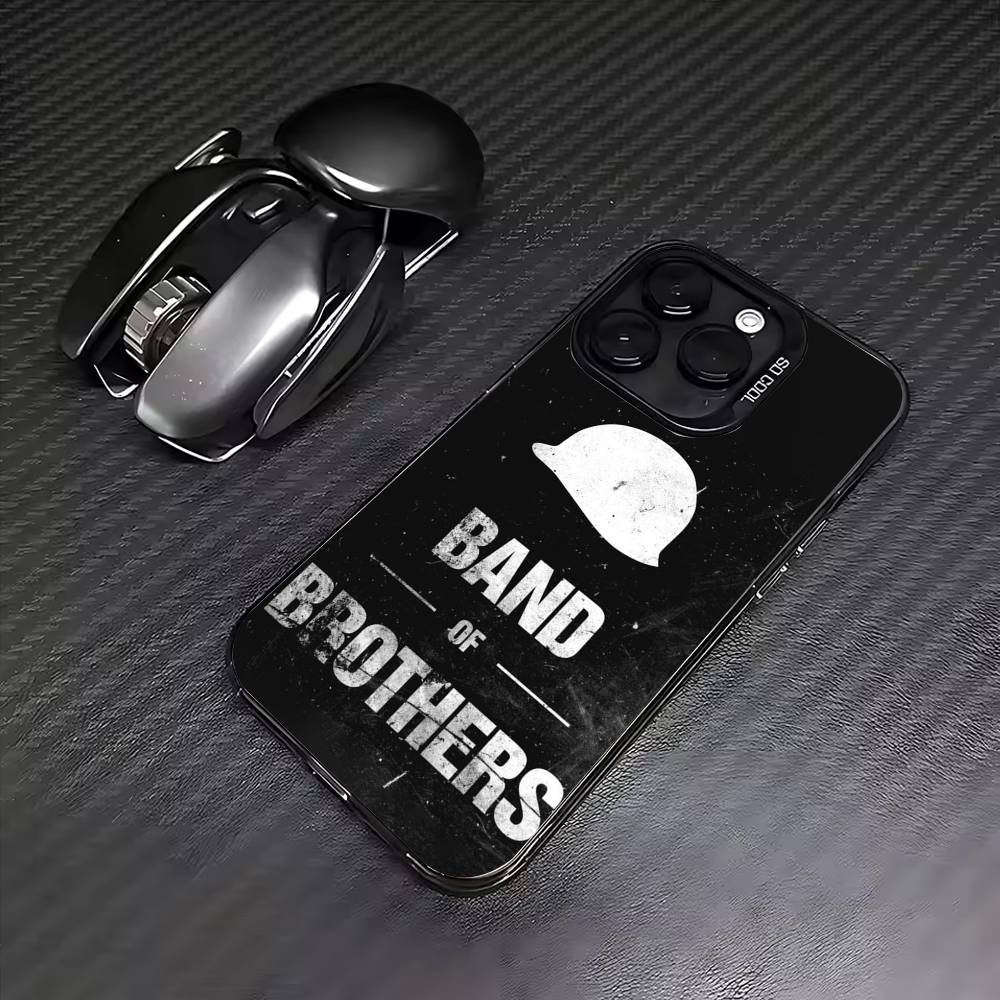 Band of Brothers Phone Case For iPhone17,16,15,14,13,12,11 Plus,Pro Max Colored Silver Plated Inside Cover