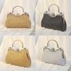 Retro Pearl Style Shell Shaped Handbag With Sparkling Water Diamond Decor For Parties And Casual Wear