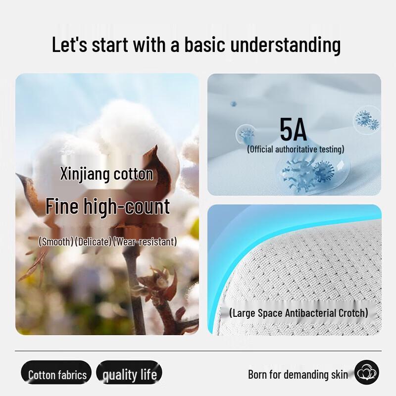 LangSha Men's 5A Antibacterial Cotton Boxer Briefs - 4-Pack