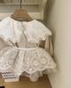 Корейский весенний кружевной боди с отложным воротником и застежкой на кнопках внизу для девочек - Комбинезон для младенцев/малышей, 2025