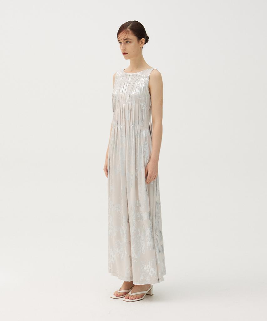 Meuameu Maxi Doodle Pleated Dress