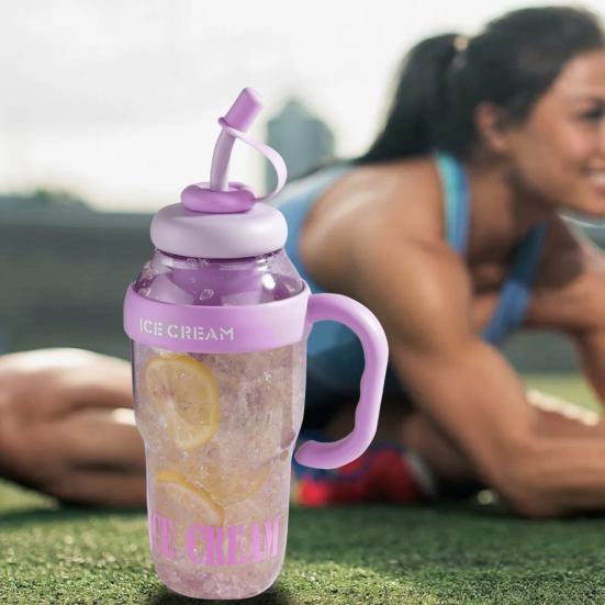 Бутылка для воды 1300 мл с ручками, крышками и трубочками, герметичная кружка для питья, не содержащая бисфенол-А, термостойкая, портативная