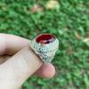 Мужское кольцо с рубиновым камнем - серебро 925 пробы, турецкие украшения ручной работы, эффектное кольцо с рубином для мужчин, уникальный подарок на юбилеи или дни рождения