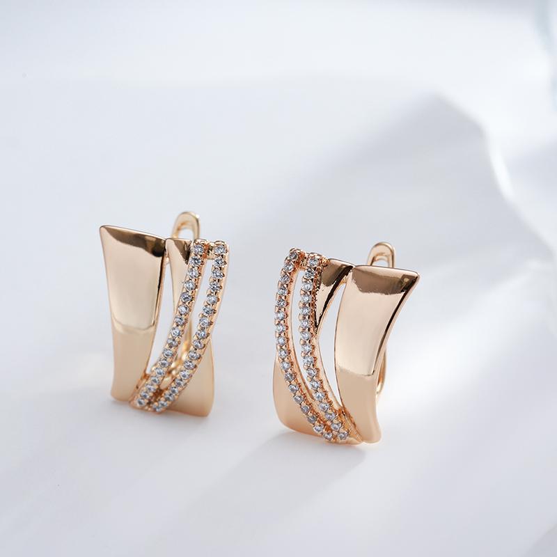 Блестящие Большие Висячие Серьги Для Женщин Цвет Розового Золота С Натуральным Цирконом Ретро Этнические Свадебные Изысканные Ежедневные Украшения