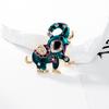 Ethnic Style Cute Elephant Shape Brooch Shining Rhinestones Inlaid Pin Suit Lapel