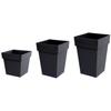 XXL Square Flower Pot 43 Cm - EDA - Tuscany - 98 L - 43.3 X 43.3 X H. 80 Cm - Anthracite Grey