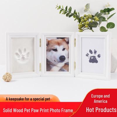 DIY Фоторамка «Слепок Лапы Питомца» с Глиной для Отпечатков Рук Кошек и Собак - Креативный Сувенир-Украшение