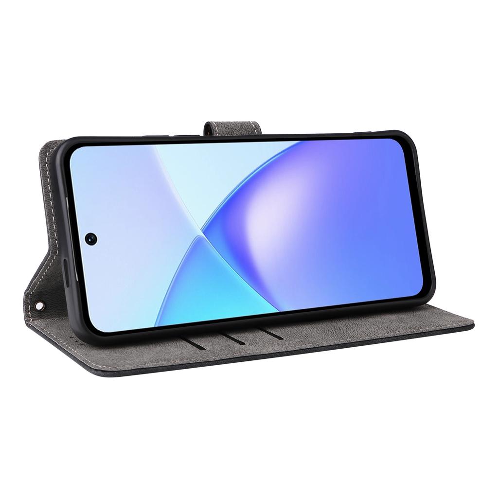 For Infinix Smart 10/TECNO Pop 10 Case Wallet RFID Blocking PU Leather Phone Cover Stand with Strap