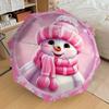 1pc Snowman Fashionable Automatic Opening/Closing Folding Umbrella with 8 Iron Bones, Plastic Handle yy251015055