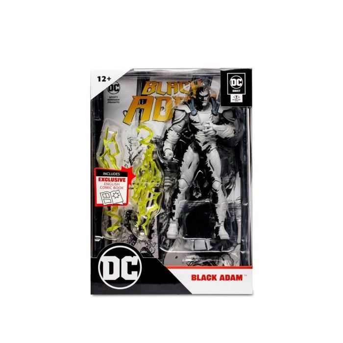 Figurine et comic book Black Adam (Line Art Variant) 18 cm - McFarlane Toys - DC Comics - Blanc - Mixte - Adulte
