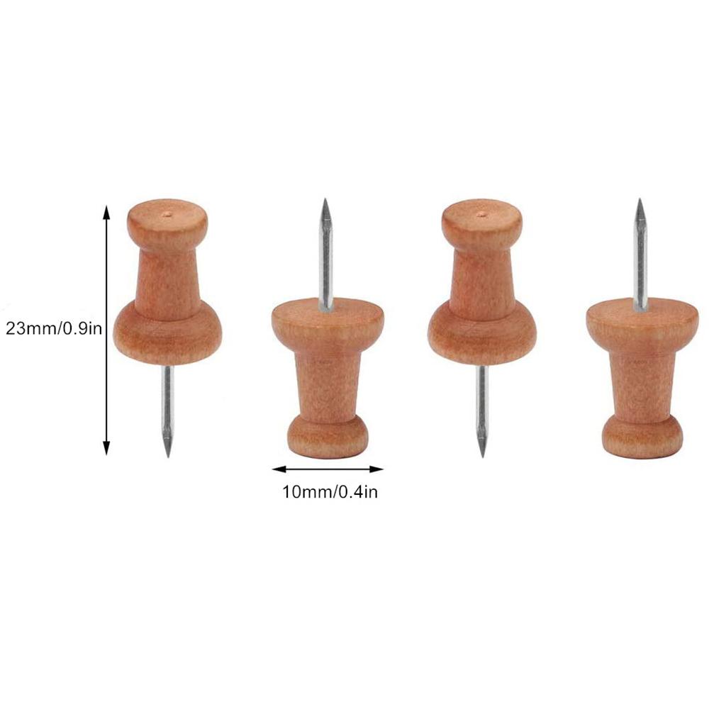 Tool Wall Studs for Photos Foam Boards Wooden Push Pins Thumbtack Pins Map Tacks Map Markers