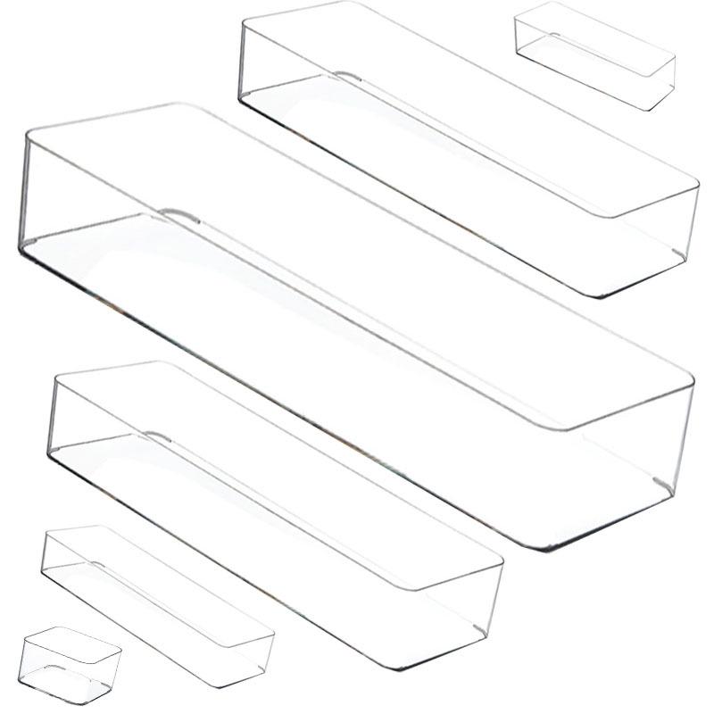 Transparent Acrylic Desktop Storage Box: Rectangular Mirror Cabinet for Cosmetics, Stationery, or Kitchen Essentials