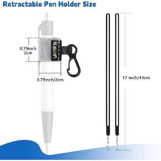 Portable Pen Holder for Lanyard, Elastic Pen Pencil Holder with Silicone Lanyard Around Neck for Nurses, Teachers, Waitres, Carpenters, Construction