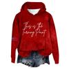Women's Hooded Long Sleeve Printed Flannel Top Hooded Sweatshirt