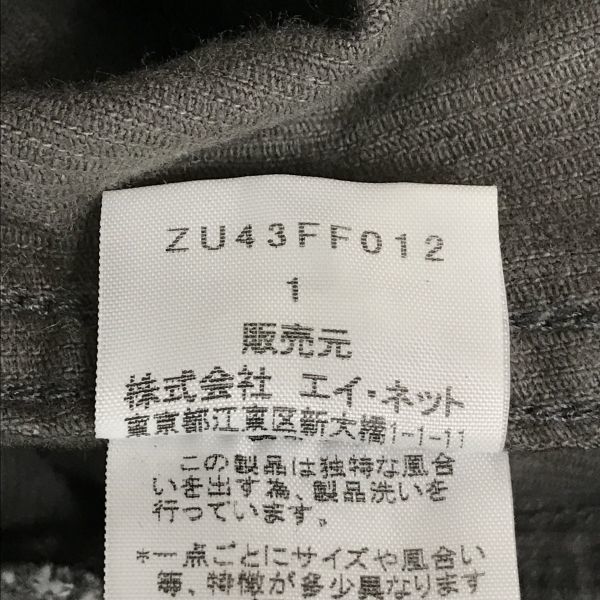 Брюки из вельвета ZUCCa Travail Сделано во Франции Мужские 1 Шаговый шов 65см Угольно-серый(ИСПОЛЬЗОВАЛ)