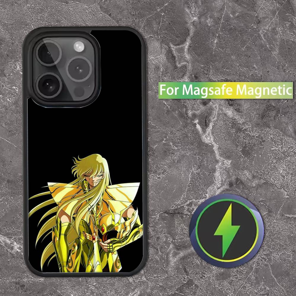 Чехол для телефона Saint Seiya Дева Шака Для iPhone 16,15,14,13,12,11,Pro,Max,Plus,Mini,SE Магнитная беспроводная зарядка MagSafe