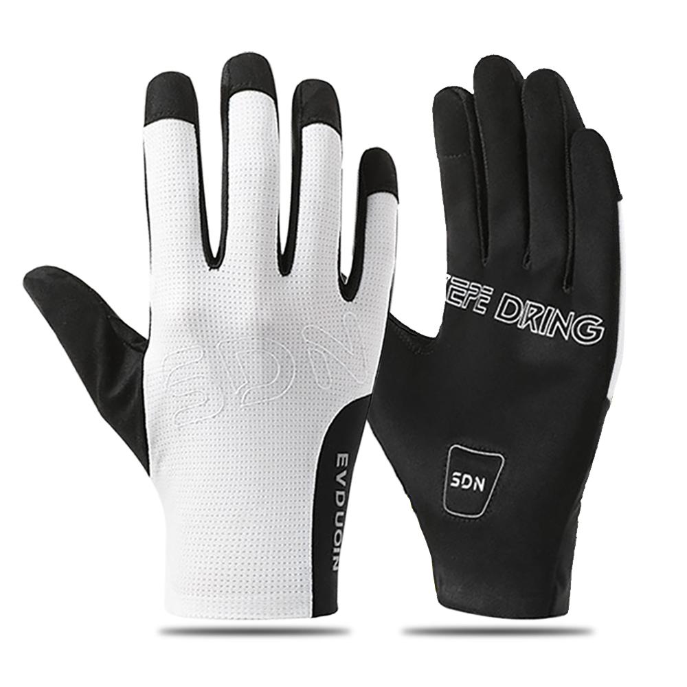 Outdoor summer gloves long finger cycling gloves men women ice silk breathable mesh touch screen