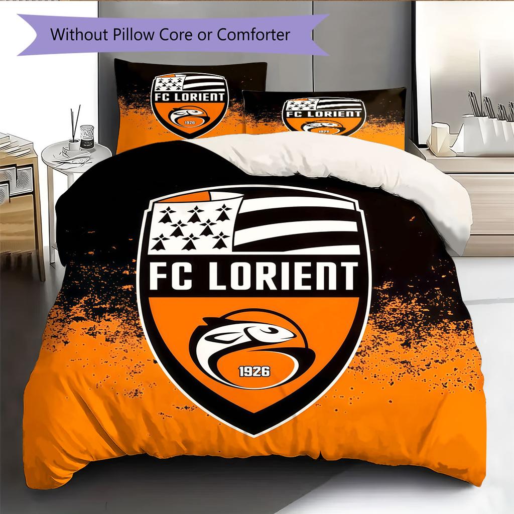 FC Lorient Bedding Quilt Set Quilt Cover Pillowcase Home Decoration Birthday Gift (1 * duvet cover + 2 * pillowcase, without core)