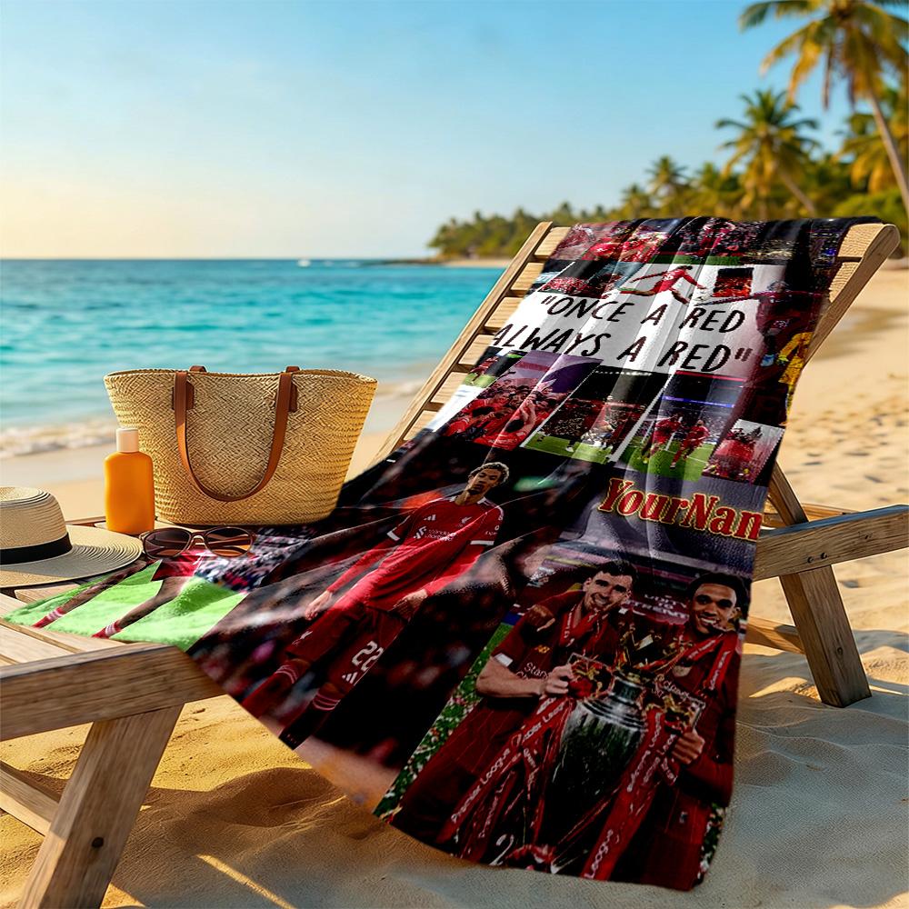 Liverpool Customize Your Name Beach Towel High Absorbency & Quick-Dry Suitable for Sports Travel Swimming Yoga Bathroom Beach And Pool