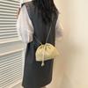 Летние новые модели 2025 года, популярная в этом году модная корейская версия, повседневная сумка, соломенная сумка-мессенджер на плечо с цепочкой, сумка-ведро, женская