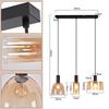 Suspension - NETTLIFE - Nettlife - Verre transparent - Métal noir - 3x E27