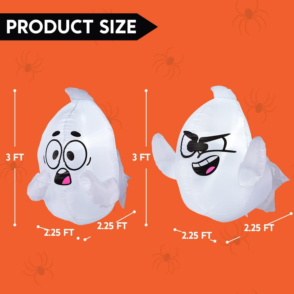 Joyfy 2 Pack Halloween Inflatable Window Ghost 2.6 FT Outdoor Scary Flying Ghost Broke Out from Window for Halloween Decoration