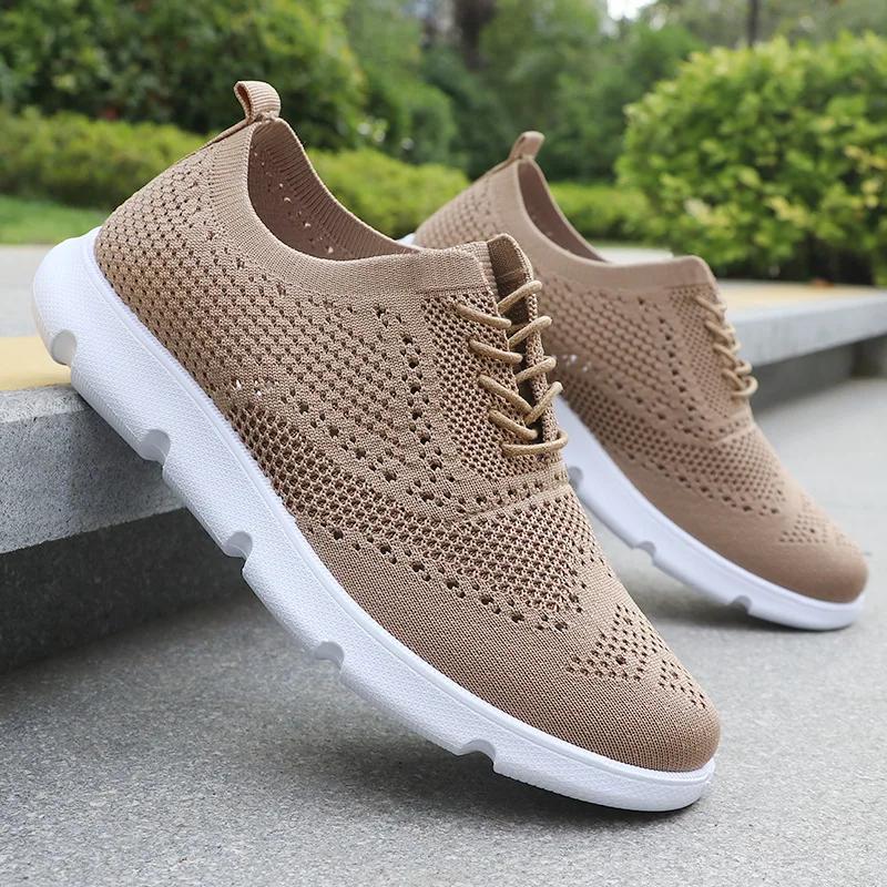 Lefu Shoes Летние Новые Легкие На шнуровке Повседневные Дышащая сетка Спортивные Кроссовки для бега Мужская спортивная обувь