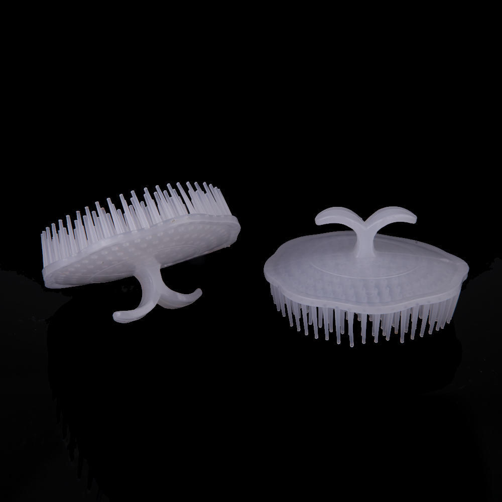 2Pcs White Hair Shampoo Scalp Body Massage Massager Brush Comb Hare Care