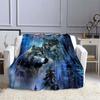 3D Wolf Pattern Flannel Throw Blankets for Beds Super Soft Warm Blanket Cover for Kids Boys Girls Car Sofa Couch Decoration