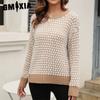 Женские модные повседневные осенне-зимние свободные свитера с длинным рукавом и круглым вырезом
