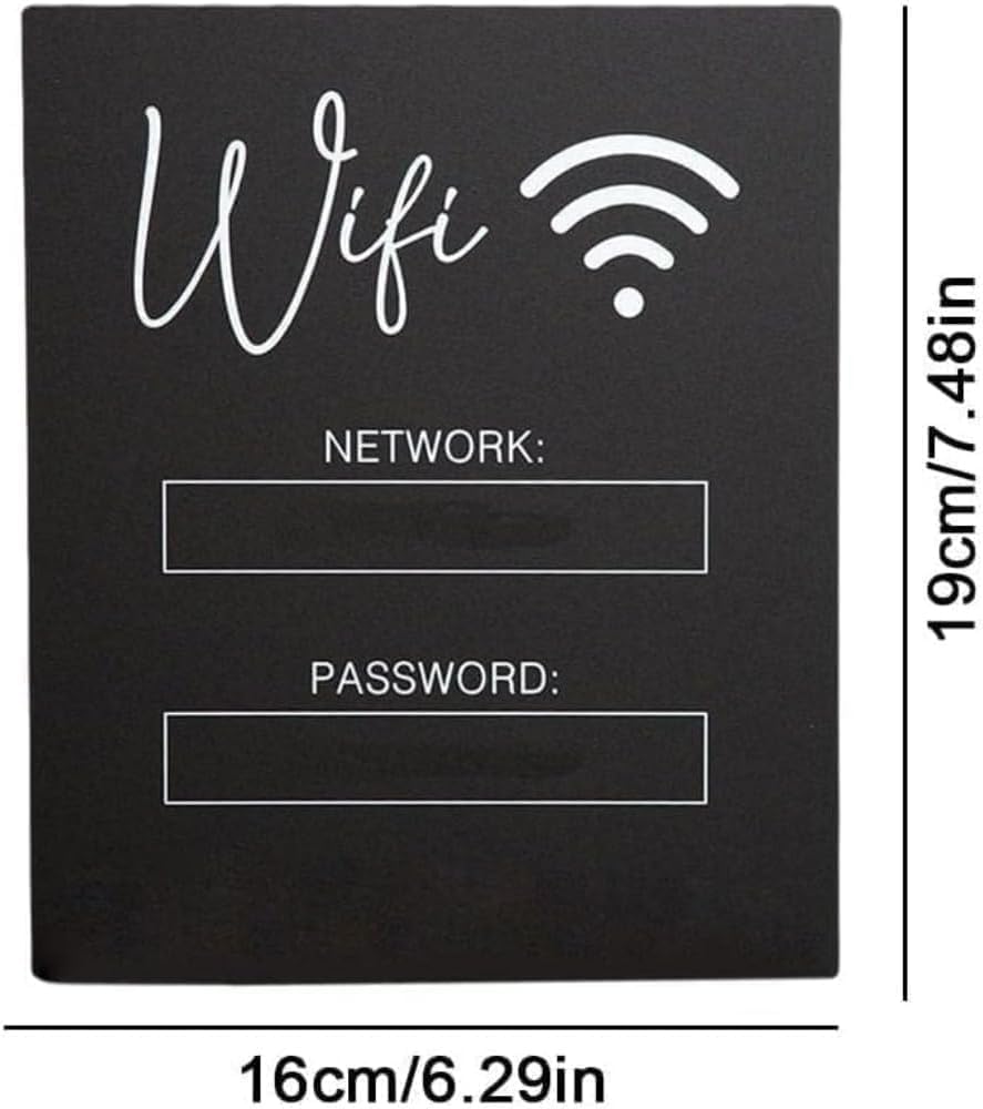 Wifi Password Sign Elegant Acrylic Table Wifi Sign Board for Guest Use Free Network Wifi Notice Decor No Base