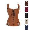 Средневековый жилет Ретро топ без рукавов Жилет Придворный джентльмен Шнуровка