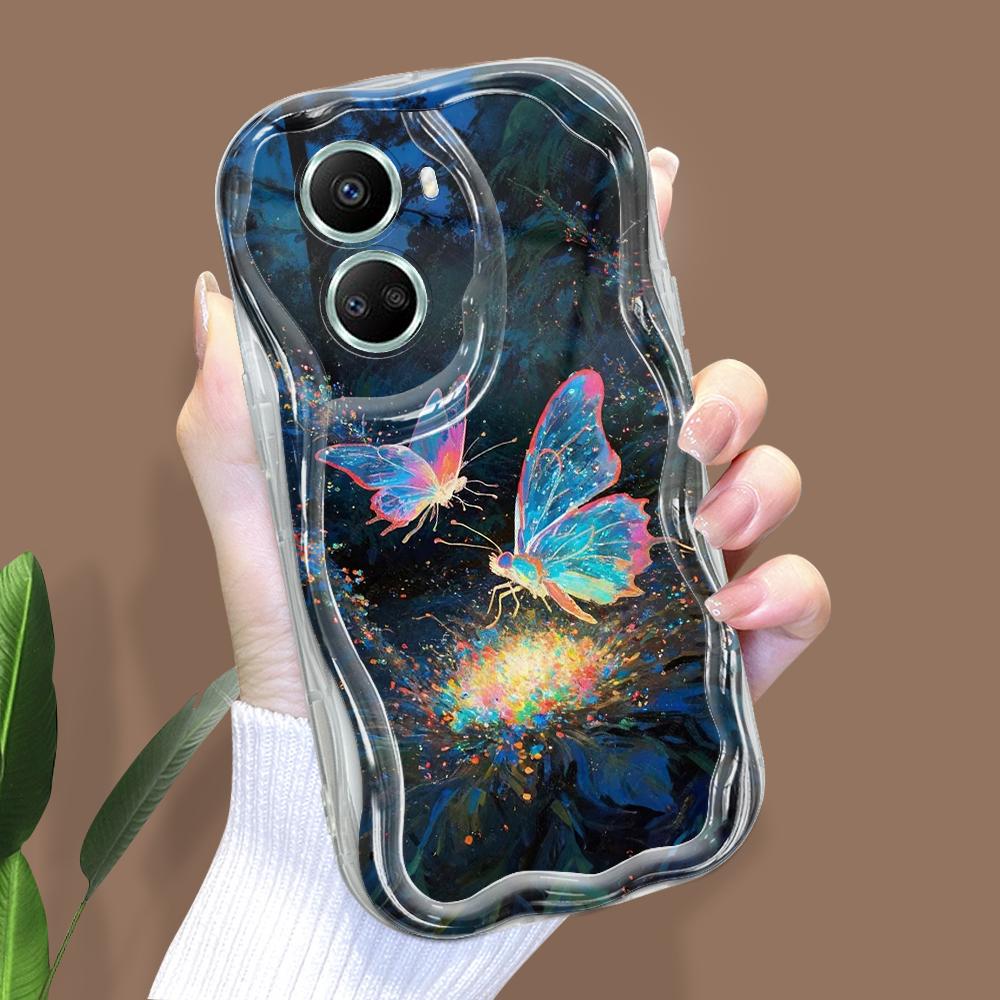 Для Honor 90 Lite P30 Pro Infinix Hot 30 40 40i 40 Pro Smart 8 Pro Vivo V29e V30e Мечтательный красочные бабочки волнистый край мягкий силиконовый чехол для телефона