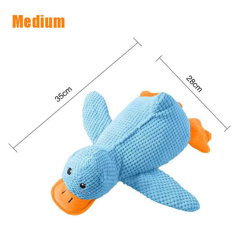 Fun Eco-friendly Plush Dog Chew Toy Pink Squeaky Duck Bite Resistant for Aggressive Chewers Teething Puppies Stress Relief
