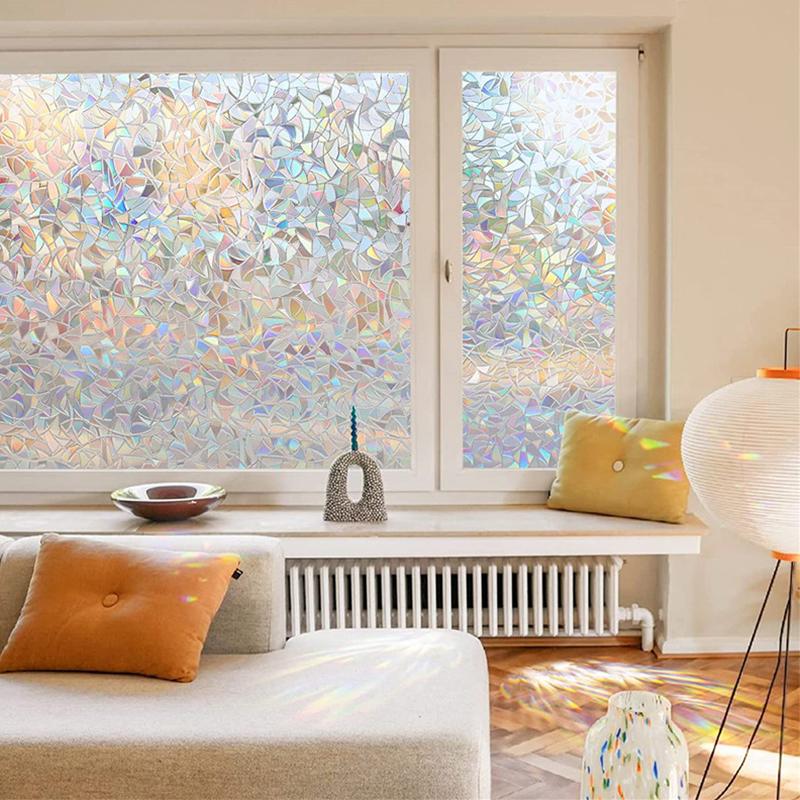 3D статические бесклеевые антиподглядывающие наклейки на стекло цветная полумесяц ванная комната конфиденциальность затемняющая матовая стеклянная пленка