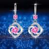 New Temperament Earrings Imitating S925 Silver Water Drop Zircon Medium and Long Four-leaf Clover Simple Earrings