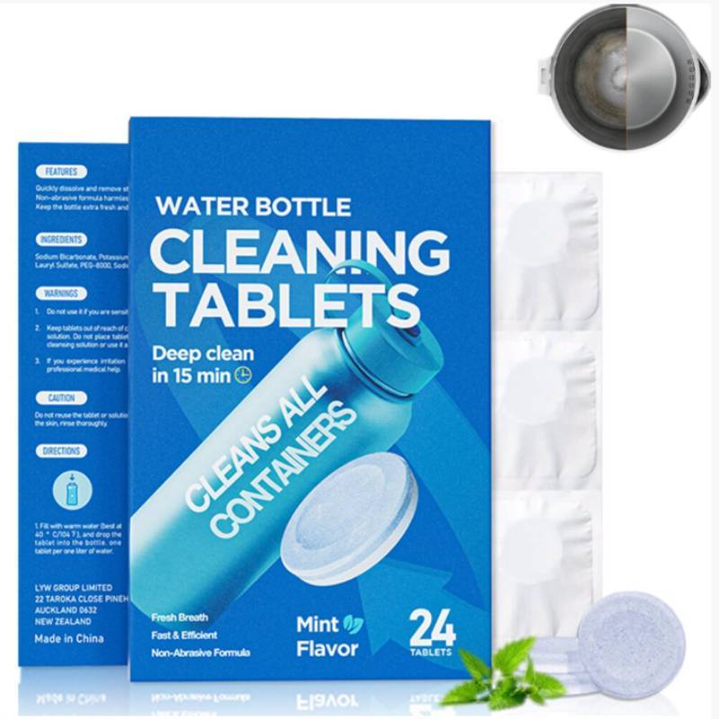 Limescale And Stain Remover Tablets For Water Bottles With Active Cleaning Formula