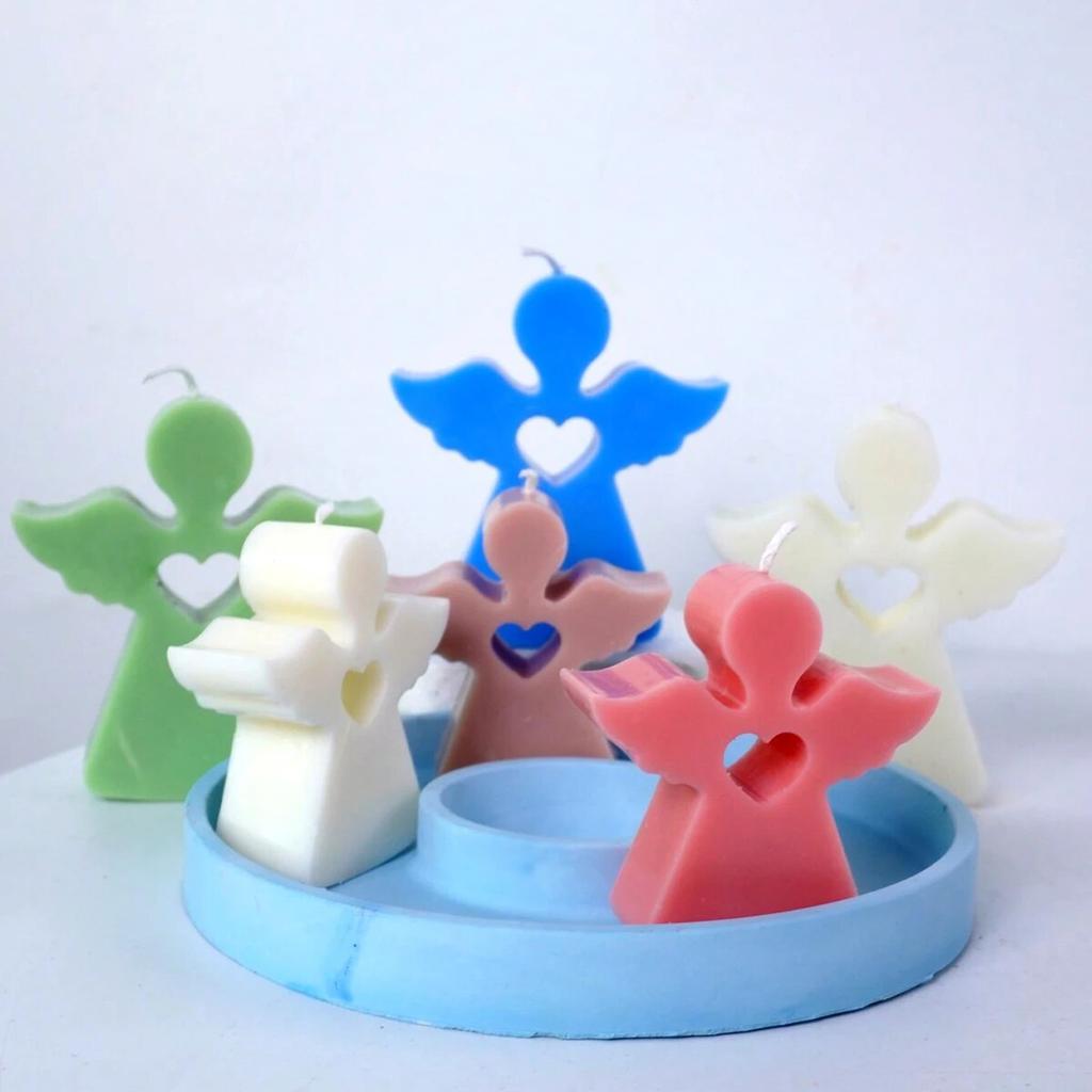 Love Angel Candle Silicone Mold DIY Plaster Concrete Resin Ornament Gift Mold Handicraft Soap Candle Wax Mould Home Easter Decor