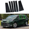 6Pcs Car Door Window Pillar Posts Trim Glossy Black Decal For Toyota Sienna 2021-2025 Auto Exterior Decoration Stickers Parts