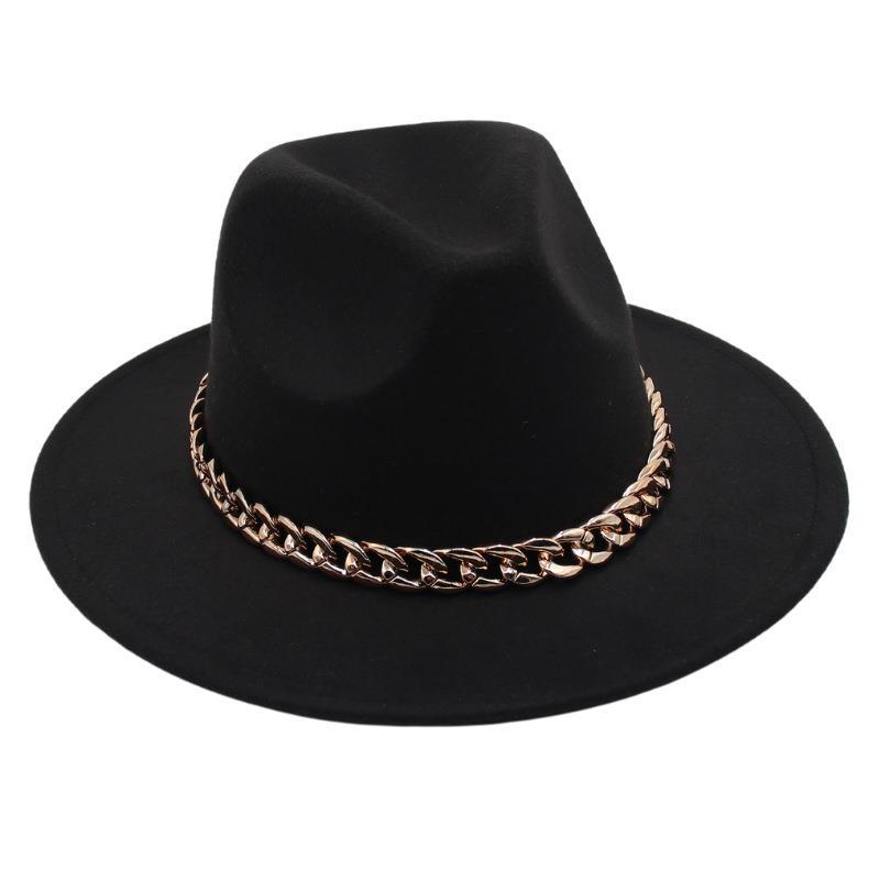 Шляпа-котелок с цепочкой, джазовая шляпа для мужчин и женщин, фетровая шляпа Джексона, сценическая твидовая шляпа