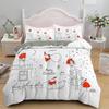 Christmas Duvet Cover Set 3D Print Cute Santa Claus Polyester Comforter Cover King Queen Size For Kid Boy Girl Teens Bedding Set