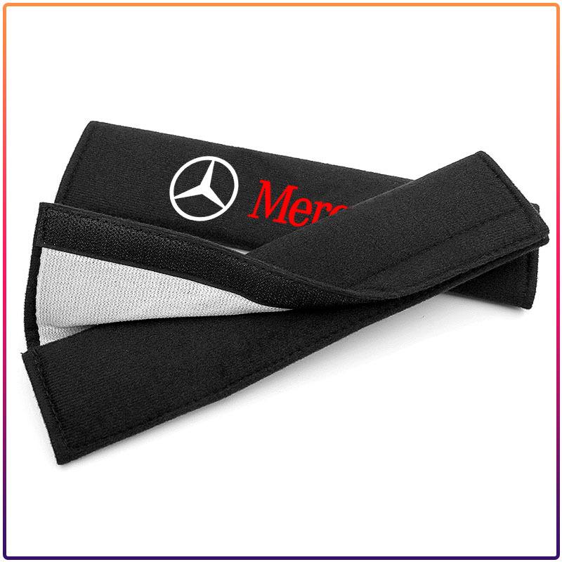 AABIF1 2Pcs Cotton Car Seat Belt Shoulder Cover Pads Guard Protector For Mercedes Benz GLE63 CLS63 GLC63 W204 W205 C63 W212 W213 E63