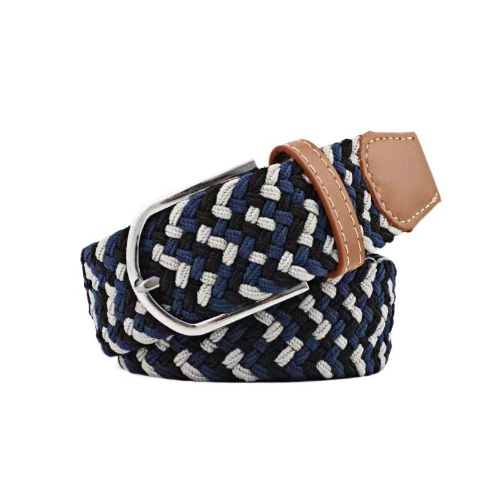 Adjustable Stretch Woven Belt Multicolored Men's Waistband Casual Elastic Braided Belt  Women