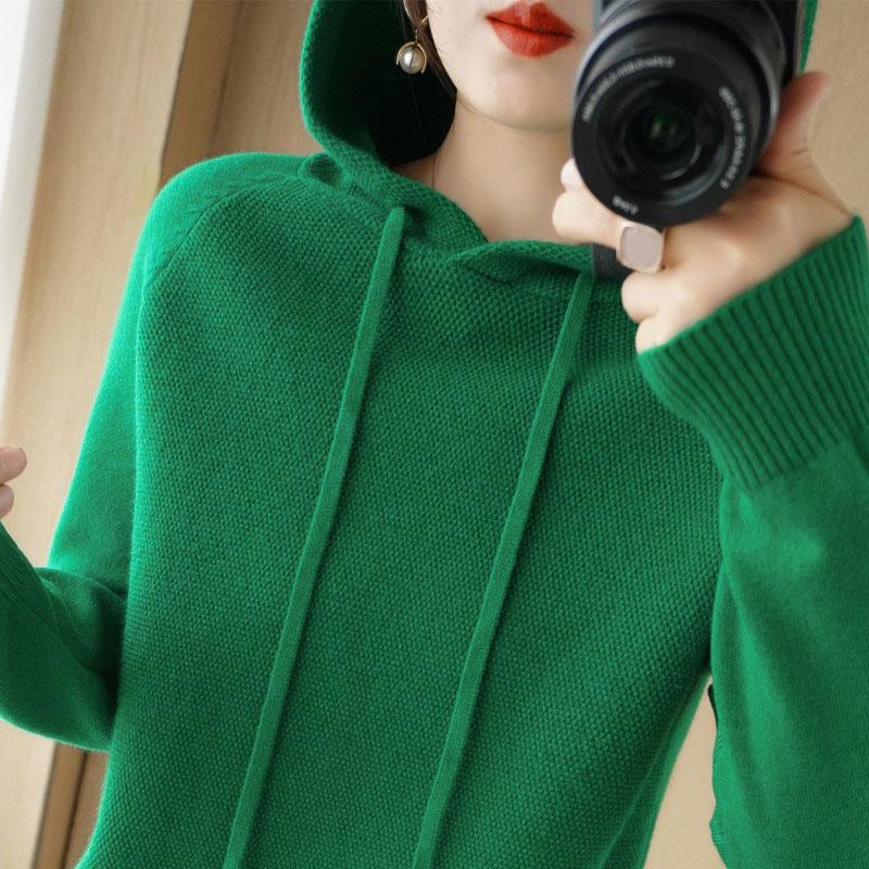 Autumn Winter Women's Hooded Sweater Long Sleeve Warm Casual Pullovers Tops Hoodie