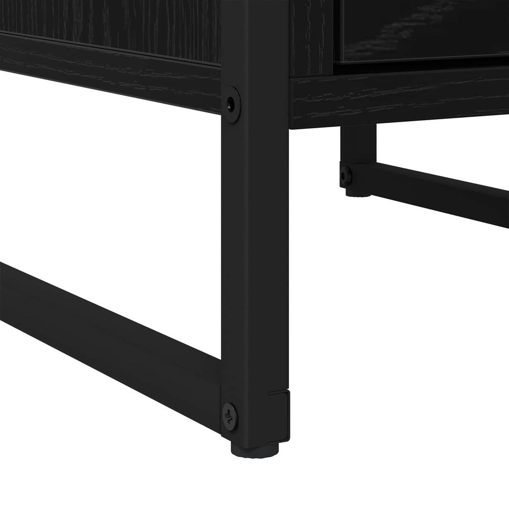 Nightstand Black Oak Effect 39.5 x 30 x 50 cm Engineered Wood